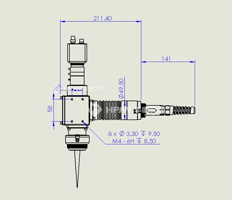 D41.5 T型光纤焊接头出光头